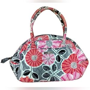 Retired Vera Bradley Cherry Blossoms Quilted Double Handled Domed Satchel Bag